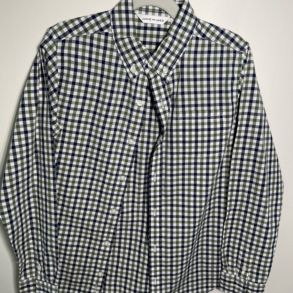 Janie and Jack THE GINGHAM POPLIN SHIRT